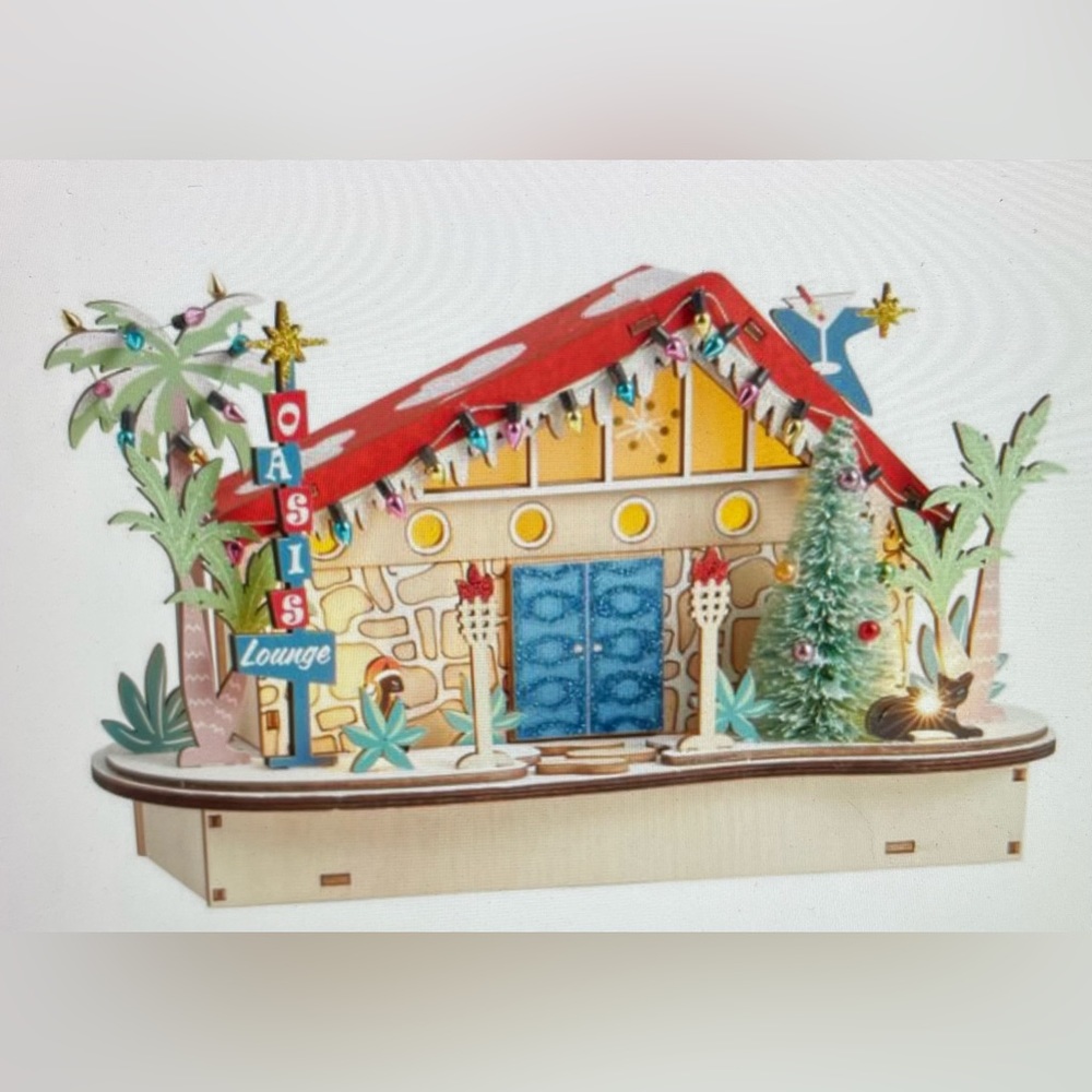 World Market Laser Cut Mid Century Oasis Lounge LED Light Up House